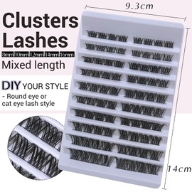 Eyelashes Clusters 80 Pcs Cluster Lashes 8-16mm Wispy Individual Lashes Extensions Natural Look Lashes D Curl Lash Clusters DIY Lash Extensions at Home(Z009)