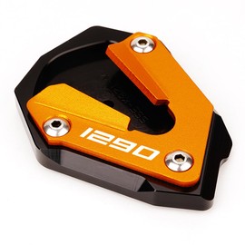LLIDFONK For KTM 1290 Super Adventure S 1290 SAS 2021-2024 Aluminium Motorcycle Accessories Stand Foot Side Stand Enlarged Pad Support Pad (Orange Black)