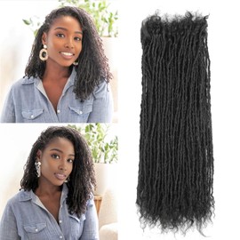 8-12 Inch Sister locs Human Hair Handmade Interlock Locs Curly Tips Sister Locs Real Human Hair Microlocs Extensions Permanent Dreadlock Extensions Natural Soft Looking (0.2cm,12 Inch-10 Strands)