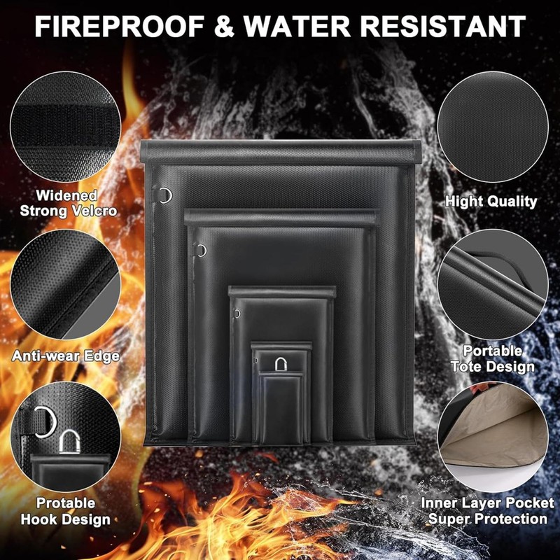 5pcs Faraday Bags Fireproof Waterproof Signal Blocking Large Prevent Tracking