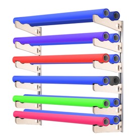 FOSHIO Wood Vinlyl Roll Holder Storage for up to 12 Rolls of Vinyl, Heavy-Duty Aluminum Rack with Mounting Hardware Wall Mounted for Vinyl, Transfer Paper Tape, Wallpaper, Window Film, Wallpapper