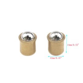Semetall Closet Door Ball Catch Latch Ball Bearing Door Catch Adjustable Spring Ball Latches Brass Drive-in Ball Catch Closet for Pantry Door Latch (10 Pack,12mmx14mm/0.47"x0.55")