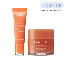Laneige Lip Hydration Duo, Lip Glowy Balm + Lip Sleeping Mask:_Peach Iced Tea LSM + Peach Iced Tea LGB