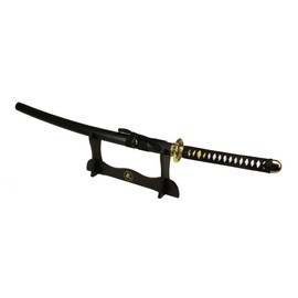 Vulcan Gear Classic Handmade Sharp Japanese Katana Samurai Sword with Scabbard and Single Sword Wood Stand - Choose You Handle Style (Orchid Tsuba)