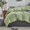 KAREVER Sage Green Comforter Set Full Solid Green Bedding Set