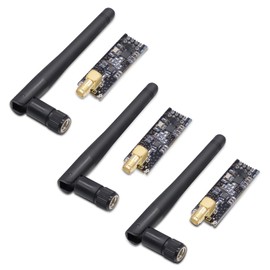 APKLVSR NRF24L01 + PA + LNA Wireless Transceiver Module, 2.4G 1100 m RF Radio Module with SMA Antenna Compatible with Arduino (Pack of 3)