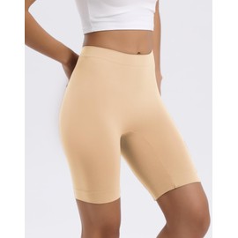 INNERSY Slip Shorts for Women Under Dresses High Waisted Anti Chafing Summer Biker Shorts 3-Pack(Brown/Light Beige/White,Large)