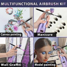 Dpaaoyer Airbrush Kit for Nails 32PSI Air Brush Kit with Air Compressor Cordless Airbrush Machine for Makeup,Painting,Model