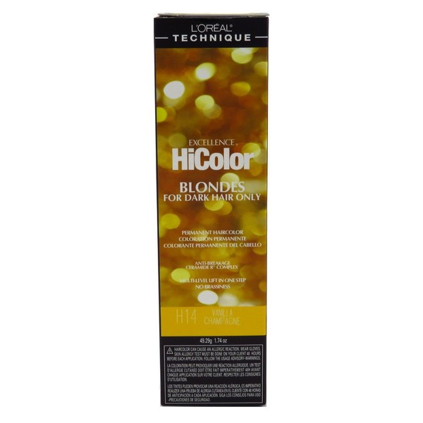 Loreal Excellence Hicolor H14 Tube Vanilla Champagne 1.74 Ounce (51ml) (3 Pack)