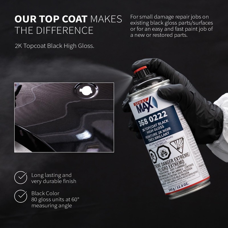 SprayMax 2K Topcoat High Gloss Black | 2K Automotive High