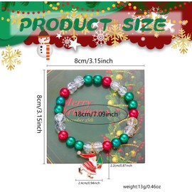 TOFBS Women's Bracelet Set Elegant and Unique Colourful Beads Santa Claus Pendant Christmas Bracelet Hypoallergenic for Christmas Party Christmas Gifts, Pearl
