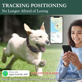 Dog Tracker with Collar Holder, Smart Pet Tracker, MFi Certificated Tracking Device, Waterproof Bluetooth, No Monthly Fee, Works with Find My, Not GPS Tracker (iOS Only), Black