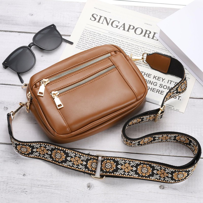 sourcing map Crossbody Bags for Women, Small PU Leather Multi