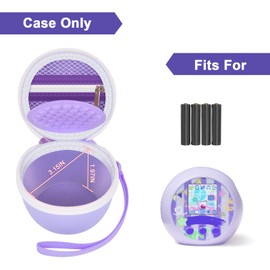 casmilee Toy Case for Punirunes Interactive Digital Pet, Kids Virtual Electronic Pets Storage Holder with Partition to Protect Screen & Mesh Pocket for Small Accessories- Box Only (Purple)