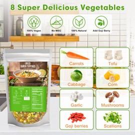 8 Natural Dried Ramen Toppings with Mixed Vegetables for Ramen Noodles and Salad Toppings Gluten Free Resealable Bulk Bag14oz