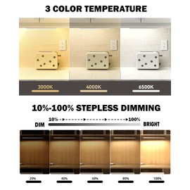 90 LED Under Cabinet Lights Motion Sensor,3 Color Temperature & Dimmable Closet Lights Wireless, 2200mAh Battery Type-C USB Rechargeable Under Counter Lights for Kitchen,Bedroom,Cupboard,Stairs-2Pack