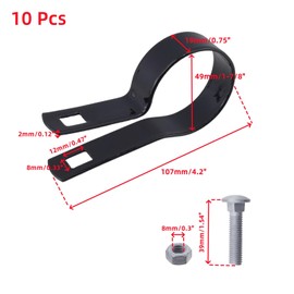 Oedema 15 Pcs 1-7/8" Chain Link Brace Band Black Iron Chain Link Fence Hardware Tension Bands with Bolts & Nuts for 1-7/8" Outside Diameter Chain Link Fence, Gate, Posts