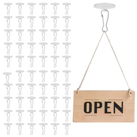 AXERHK Deckenhaken Selbstklebend 60 Stück,Klebehaken Outdoor Wetterfest,Klebehaken Decke Deckenhaken Ohne Bohren für Decke Schlafzimmer Küchen Badezimmer Wände Türen