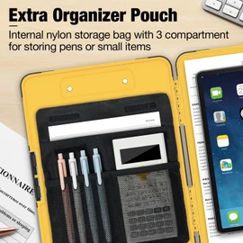 Sooez Toughest Clipboard with Storage, Internal Pen Pouch Included, Letter/ A4 Size, Shockproof Heavy Duty Plastic Clip Boards 8.5x11”, High Capacity Clipboards Box Case for Contractor Trucker Driver