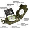 Portable Multifunctional Military Zinc Alloy Compass with Inclinometer for Camping