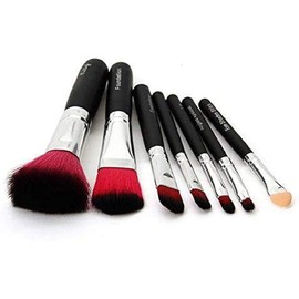 METREY Girl's 7 Pcs Black Makeup Brushes Set for Makeup - (Pack of 7)