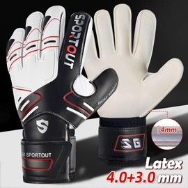 Fingersave Goalkeeper Gloves for Children, Teenagers & Adults, Non-Slip with Strong Protection for Fingers, Black, black, 9
