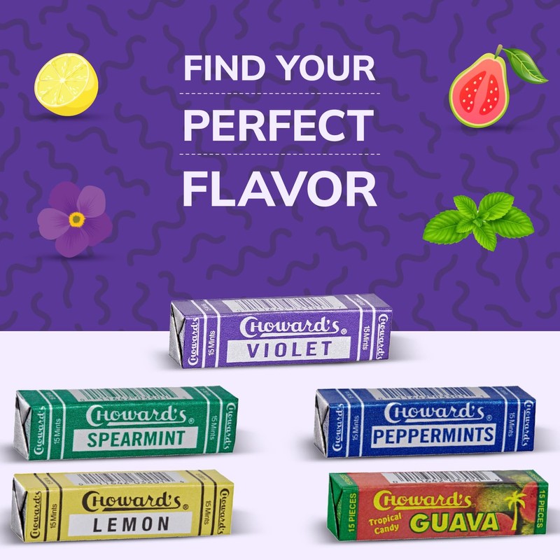Choward's Violet Mints Candy | Bold Aromatic Flavor | Perfect