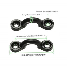 UPEYXDQR 10Pcs Kayak Pad Eye Kit, Nylon Bungee Deck Loops Tie Down Pad Eye with 20 Screws for Boat Kayak Deck Rigging Kit
