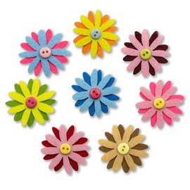 Summer-Ray 40pcs Double Layer Felt Colorful Daisy Laser Cutout Applique Embellishment 40mm (1-9/16")