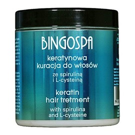 BINGOSPA Keratin Hair Treatment for Brittle Hair, Damaged Hair, Damaged Hair and Split Ends with Spirulina and L-cysteina 250 g