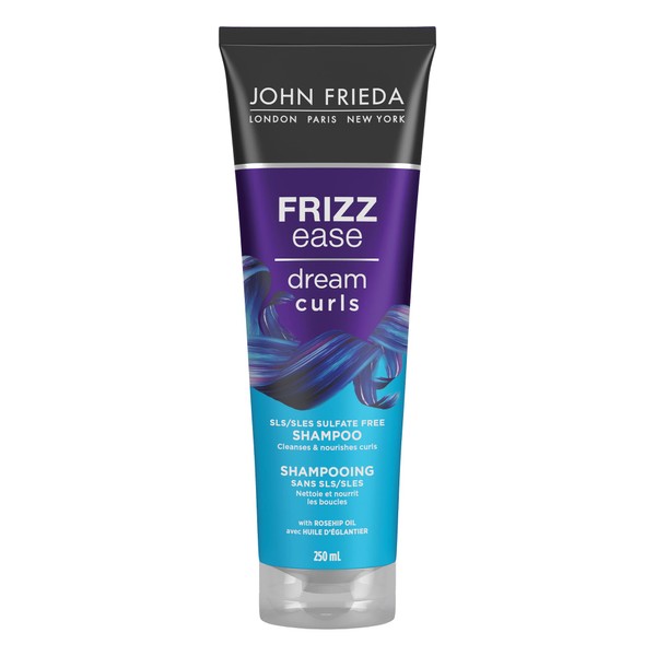 John Frieda Frizz Ease Dream Curls Shampoo 250ml, Anti-Frizz Shampoo Wavy And Curly Hair, SLS/SLES Sulphate Free Shampoo