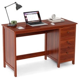 Giantex Computer Desk with 3 Storage Drawers, 48 Inch Home Office Desk with Spacious Desktop, Anti-Toppling Device, Multipurpose PC Laptop Desk Workstation, Compact Study Writing Desk for Bedroom