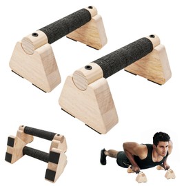 Parallettes Bars - Wooden Calisthenics Equipment for Handstand Training, Push Up Bars & Calisthenics Bar - Handstand Blocks and Pushup Handles for Men (Rubberwood)