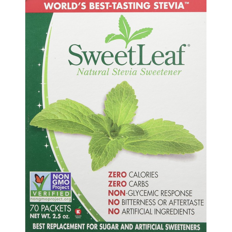 Sweetleaf Stevia Sweetener Packets 70 Ct - 2 Pack Zero