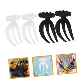 COLLBATH 4pcs Salad Tongs Salad Forks Salad Server Salad Claw Salad Hands Reusable for Tossing Pasta