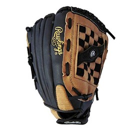 Rawlings Unisex 14 inch Slow Pitch Right Throw Softball Glove, Adult, Black/Tan, 14