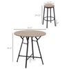 HOMCOM Industrial 5-Piece Bar Table and Chairs Set, Space Saving