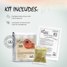 Light Mountain Henna Hair Color & Conditioner - Mahogany Hair Dye for Men/Women, Organic Henna Leaf Powder and Botanicals, Chemical-Free, Semi-Permanent Hair Color, 16 Oz