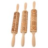 3pcs Wooden Embossed Rolling Pin Engraved Embossing Dough Roller for