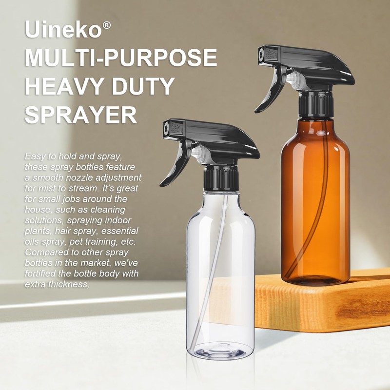 Uineko Spray Bottles 2-Pack, 10 Oz, Mist & Stream, Heavy