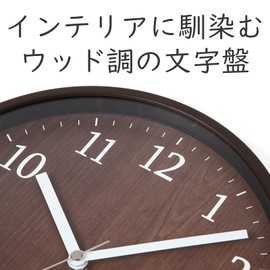 MAG W-742BR-Z Analog Wall Clock, Azusa, Silent, Continuous Second Hand, Brown