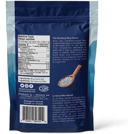 EUPHERBIA Blue Salt, Coarse, Rare Mineral Salt, High Potassium, Lower Sodium, Natural, Unprocessed, Hand Harvested, Kosher Certified, 227g (8 Oz)