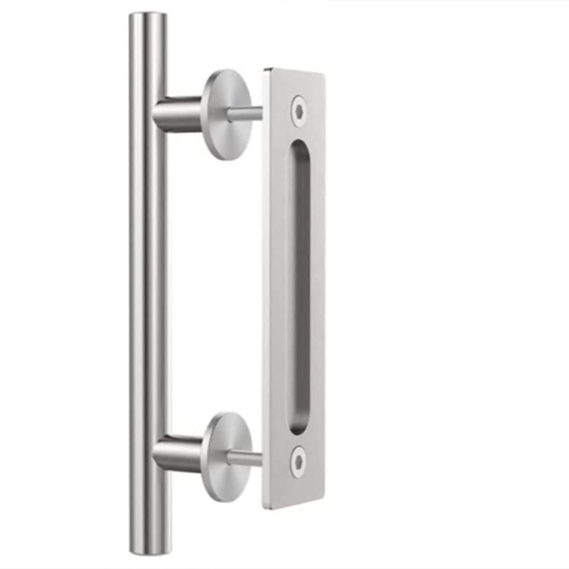 CCJH 10" Stainless Steel Sliding Barn Door Handles and Pulls