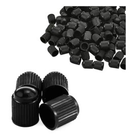 100 Tapones Plasticos Negro P Válvula Llanta Moto Auto Bici