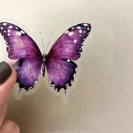 PNGIF Butterfly Stickers, Pack of 50, Vintage Aesthetic Stickers for Scrapbook, Journal, MacBook, Bicycle, Laptop, Kindle Case, Waterproof, Transparent PET Decals