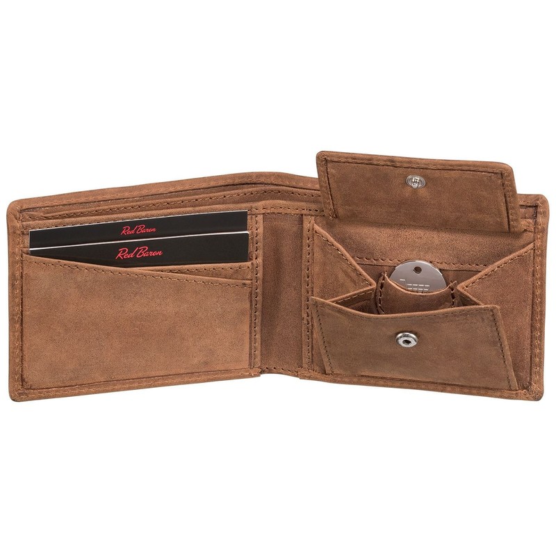 Red Baron Men´s wallet purse genuine cow leather brown exclusive