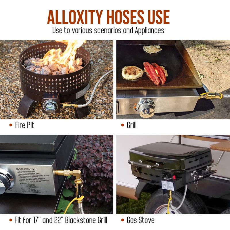 12FT Propane Hose Quick Connect Fittings for RV to Grill