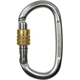 Climbing Technology Pillar Steel Oval Carabiner with SG Steel Ring, Silver