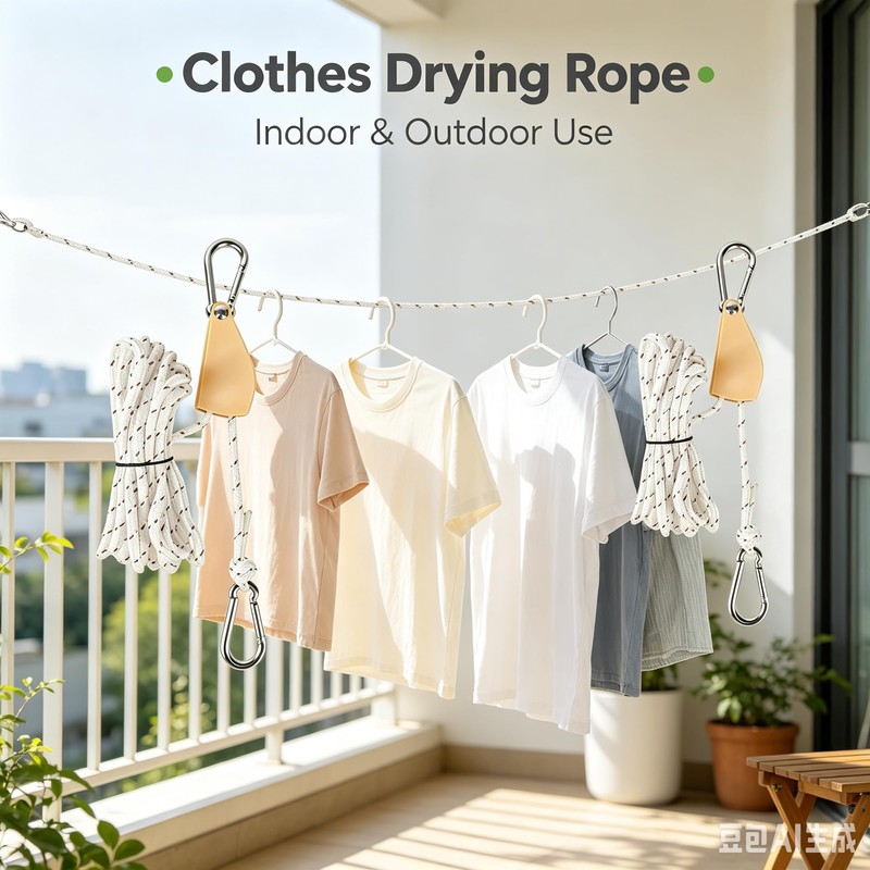 Retractable Travel Clothesline, 19Ft Heavy Duty Portable Clothes Drying Rope