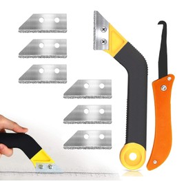 9 Stück Fugenkratzer Fliesen,Fliesenfugen Entfernen,Fliesenfugen-Handsäge,abgewinkelter Fugenreiniger,mit 7 Ersatzklingen für die Fliesenreinigung,Die Reinigung Bodenfliesen Badezimmer,Küche